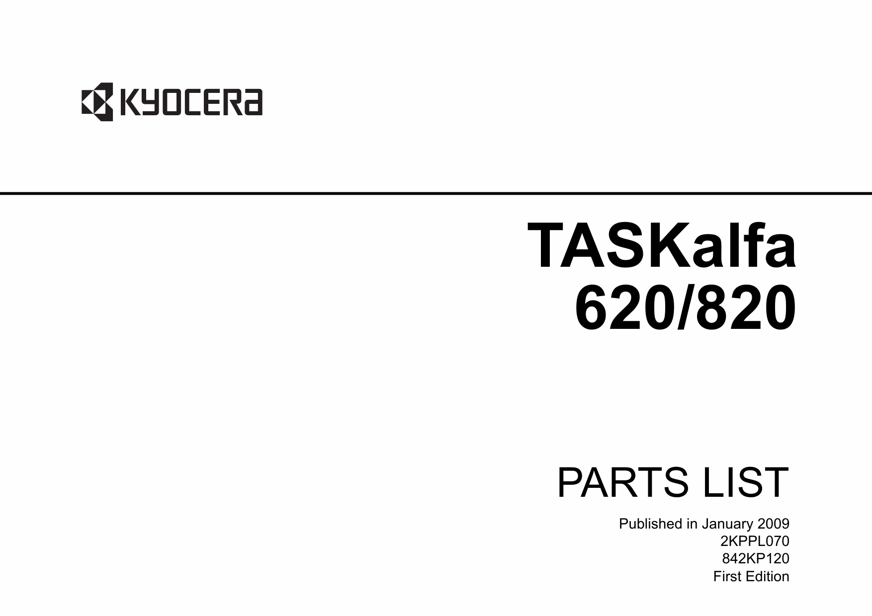KYOCERA MFP TASKalfa-620 820 Parts Manual-1